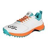 DSC Jaffa 22 Mens Cricket Sports Shoes (Color: White-Orange), Size: 11 US / 10 UK / 44 EU