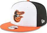 New Era Unisex-Adult MLB 9Fifty Team Color Primary Logo Adjustable Snapback Hat Cap One Size Fits All - Baltimore Orioles Black White Orange