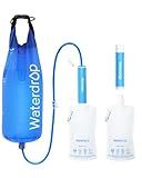 Waterdrop Gravity Water Filter Straw, Camping Water Filtration System, Water Purifier Survival for Travel, Backpacking and Emergency Preparedness, 1.5 gal Bag, 5 Stage Filtration, Pack of 2