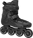 FR Skates FR3 80 Adult Inline Skates Freeride, Slalom, Urban City Skating (Black, US 8 / EU 41)