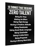 10 Things That Require Zero Talent Wall Art, Motivational Print, 8x10