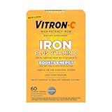 Vitron-C Iron Supplement, Immunity Support Iron Supplements with Vitamin C, Iron Pills for Immune Support, 60 Count