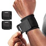CAMBIVO 2 Pack Wrist Brace for Carpal Tunnel with wraps, Black
