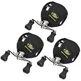 SF Low Profile Casting Reel Cover Black Baitcast Reel Case Pouch Glove Fits 50 100 200 Series Baitcaster 3PCS