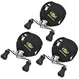 SF Low Profile Casting Reel Cover Black Baitcast Reel Case Pouch Glove Fits 50 100 200 Series Baitcaster 3PCS