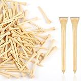Guirnd 150PCS Professional Wooden Golf Tees 2 3/4 inch Biodegradable Bamboo Golf Tees, Stable and Reliable, Available in Natural Color