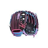 Wilson 2026 A1000 PF1892 12.25" Outfield Baseball Glove - Right Hand Throw, Black/Cool Blue/Flamingo Pink