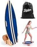 Balance Board for Adults, Surf Trainer with Handle Hole & Stand, Navy | 2-ply Canadian maple balancing board for core strength & stability, surfing snowboarding skateboarding yoga training