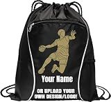 all about me company Personalized Handball Drawstring Bag – Custom Name Sports Backpack, Lightweight Gym Sack for Gear, Durable Cinch Bag for Training, Travel & Game Day Essentials
