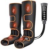 Banspol Leg Massager with Heat and Compression, Foot and Calf Massager for Circulation and Pain Relief, Compression Boots with Handheld Controller, 6 Modes 3 Intensities, Gift for Mom Dad