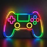 Gamer Neon Sign, Gamepad Shaped RGB LED Neon Lights Scrolling Color Changing Flashing Modes Game Controller Gaming Light Sign for Gamer Room Wall Decor, Video Game Gifts for Teens, Boys