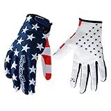 EXCEREY American Flag Cycling Gloves Motorcycle Bicycle Full Finger Off-Road Racing Gloves Outdoor Sports for Men Women & Mountaineering(Blue,XL)