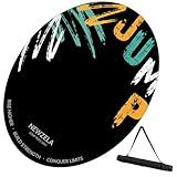 Jump Rope Mat, 48"x 36" Non-Slip Oval Rubber Skipping Rope Mat, Shock Absorbing Exercise Pad for Indoor and Outdoor Home Gym, Crossropes, Joint Protection, Fitness and Yoga Mat Compatible (Orange)