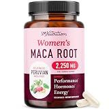 Organic Maca Root Capsules for Women, Peruvian Maca 2250MG Extra Strength