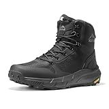 NORTIV 8 Men's Military Tactical Boot Lightweight Comfortable Boots for Work All Day Side Zipper Motorcycle Combat Hiking Boots Metrostrike(8-9 Inches),Size 10,Black