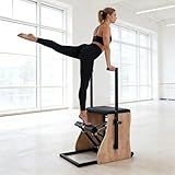 Pilates Chair Wunda Chair Pilates Combo Chair with Handles Split Pedals Reformer Machine 4-Level Resistance for Yoga Core Training Rehabilitation Includes Non-Slip Socks