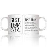 RZHV Best Team Definition 11 Oz White Novelty Mug, Funny Ceramic Mug, Best Team for Teammate Mentor Boss, Thank You for Leaders, Farewell for Tutor Supervisor, Boss Day Gifts