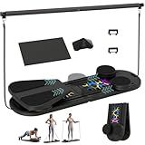Gzooghome Pilates Board, 6 in 1 Pilates Reformer Set, Foldable Pilates Equipment Machine with Resistance Bands & Ab Trainer for Home Workout, Portable Pilates Board for Women (Black)