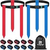 HASITE Flag Football Belts - 10 Sets of Adjustable Flag Football Set, Contains 30 Football Flags and Storage Bag, Perfect for Youth Adults and Children To Capture The Flag