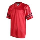 DEHANER Red Men's Women's Rugby Jersey for Unisex Casual T-Shirts College Classic Team Game Tops New Year Gift Outfit Black Stripe-Red Jersey,Men Size Medium