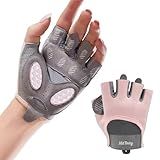 MitButy Workout Gloves for Men & Women – Fingerless Gym Gloves for Weight Lifting, Crossfit, Fitness, Exercise & Training with Silicone Grip Dots for Secure Hold & Palm Padding Protection