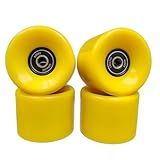 Skateboard Wheels with Bearings, 60mm 92a Hardness, Set of 4 (Yellow)
