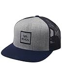 RVCA Men's Adjustable Snapback Trucker Hat, Grey Heather/Navy, One Size