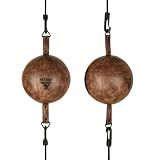 FISTRAGE Double End Ball Training Dodge MMA Boxing Floor to Ceiling Punch Speed Ball Bag Kit with Rope, Bean Ball, for Kicking Workout and Fitness (Vintage Black)