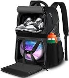 LOINTET Bowling Ball Bag, Single Bowling Backpack with Shoe Totes Bag Up to Size 16, Padded Ball Holder, Accessories Gifts for Lovers/Player, Black