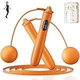 LVPIMAN Smart Jump Rope, Wireless Jumping Rope, Supports Game App Interaction, Suitable for Home and Gym exercise, Fitness Skipping Rope, Suitable for Women, Men, Adults and Children Orange