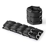 Amazon Basics Adjustable Ankle Weights, 2.26 kg Set (1.13 kg Each), Black