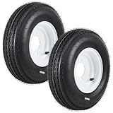 GarveeTech 4.80-8 Trailer Tire and Wheel Assembly, 4 Lug, Set of 2