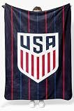 Jay Franco Kids Plush Throw Blanket – Soft & Cozy Fleece Throw for Bedroom & Couch Décor, Official Licensed Product, Dark Blue - US Soccer, 46x60 - Throw Blanket