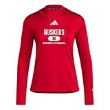 adidas Women's D4T University of Nebraska Lightweight Hoodie, Team Power Red/White/Ncaa Nebraska, X-Large