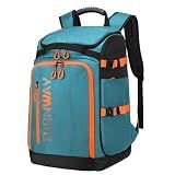 TurnWay Ski/Snowboard Boot Backpack/Ski Boot Backpack | Excellent for Store All Gear | Travel with Waterproof Exterior, Reflective Strip for Men, Women and Youth(Blue-Orange)