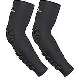 HOPEFORTH 2PCS Elbow Sleeve Padded Compression Arm Forearm Guard Sports Shooter Sleeves Protective Pads Support for Football Basketball Volleyball Baseball Softball Tennis Cycling Outdoor