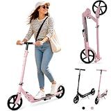 Kick Scooter for Big Kids Teens Adults,Heavy Duty Frame,8" Large PU Wheels