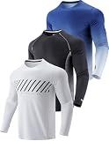 Liberty Imports 3 Pack Men's Long Sleeve Workout Shirts, Dry Fit Moisture Wicking Athletic Tops with Thumbholes (Set 3, Large)