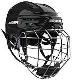 Bauer Re-Akt 55 Hockey Helmet Combo with Facemask, Senior (Black, Small)
