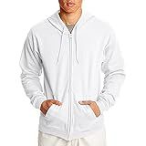 Hanes Men's Full-Zip Eco-Smart Hoodie, white, X Large