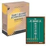 Play Platoon Dart Scoreboard & Darts Holder Wall Mount - 22x16 Inch Wood Scorekeeper Game Room Dart Board Accessories & Score Board Keeper - Dartboard Cabinet, Storage for Darts - Green Chalkboard