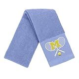 OXYEFEI Tennis Towel,Tennis Gift for Men, Women,Lovers,13”x 43” Cotton Embroidered Tennis Towels (Blue, M)
