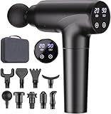 cotsoco Massage Gun Deep Tissue, Muscle Massage Gun with 9 Attachment Heads 20 Speeds & Silent Brushless Motor for Pain Relief, Handheld Percussion Back Massager Gun, Fathers Day Dad Gifts(Black)