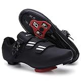 Mens Womens Cycling Shoes Compatible with Pelaton Road Bike, Black, M10