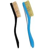 Climbing & Bouldering Brush with Natural Firm Boar's Hair Bristles and Durable Handle, Climbing Chalk Brush Designed for Ultimate Performance on Climbing Wall Indoor or Outdoor (Black&Deep Blue)