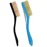 Climbing & Bouldering Brush with Natural Firm Boar's Hair Bristles and Durable Handle, Climbing Chalk Brush Designed for Ultimate Performance on Climbing Wall Indoor or Outdoor (Black&Deep Blue)