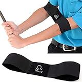 LANJAO Golf Swing Trainer Aid,Swing Correcting Arm Band, Swing Easy Black