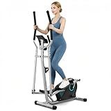 Dripex Elliptical Exercise Machine, Hyper-Quiet Magnetic Elliptical Machine for Home, 8-Level Resistance Elliptical Training Machines with 6KG Flywheel, Pulse Sensor & LCD Monitor (Blue)