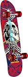 Powell Peralta Mini Ray Rodriguez Skull & Sword Skateboard Cruiser Complete, Navy/Red, 8.0" x 30"