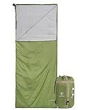 REDCAMP Ultra Lightweight Sleeping Bag for Backpacking, Comfort for Adults Warm Weather, with Compression Sack Green (75"x 32.5")